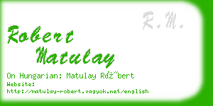 robert matulay business card